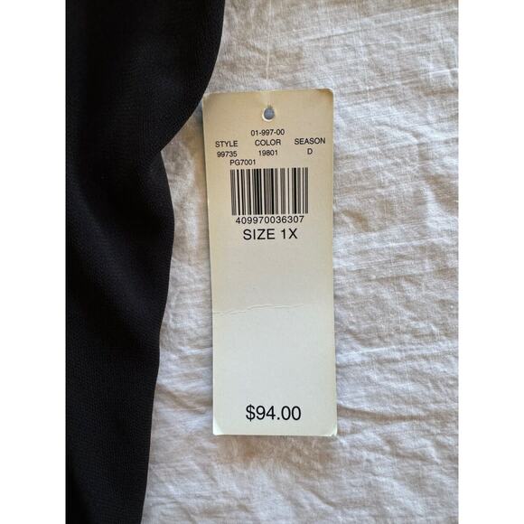 NWT Classic Black Wrap Dress Sz 1X Goth Y2K Career Classic - Picture 7 of 10